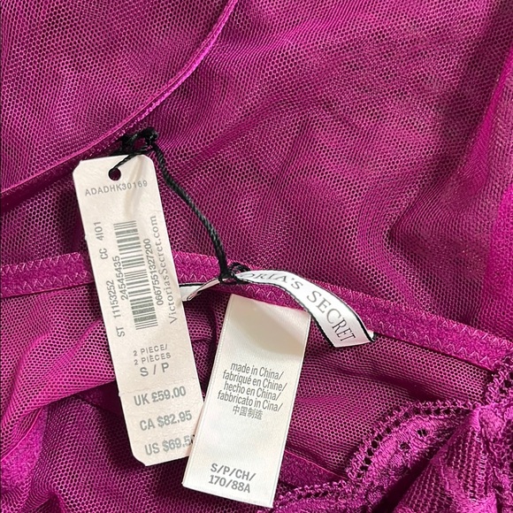 Victoria Secret Elegant Lace Babydoll Lingerie in Deep Purple - Picture 5 of 6